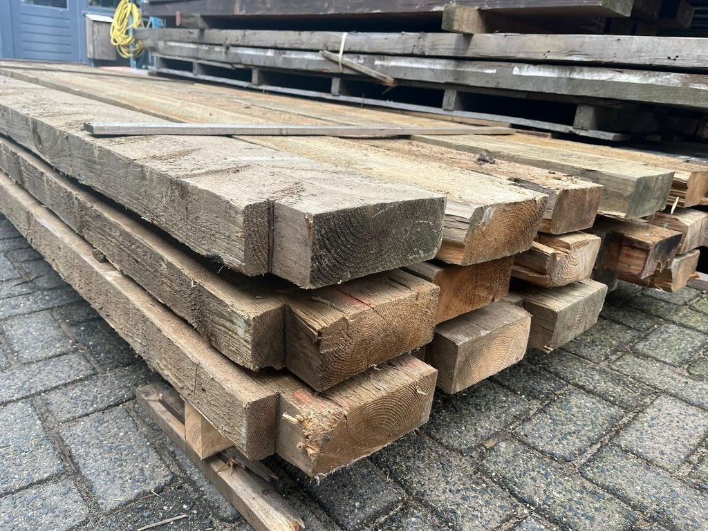 Gebruikte vuren balken ruw en geïmpregneerd  70x220 /70x200, Gebruikt, Balk, Vuren, Ophalen
