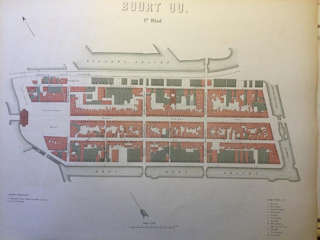 AMSTERDAM, Haarlemmerdijk,  e.o.,1876., Antiek en Kunst, Kunst | Etsen en Gravures, Verzenden