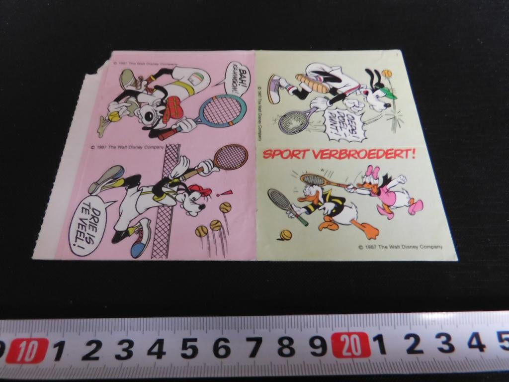 sticker strip Goofy Donald Duck  sport verbroedert !, Ophalen, Zo goed als nieuw