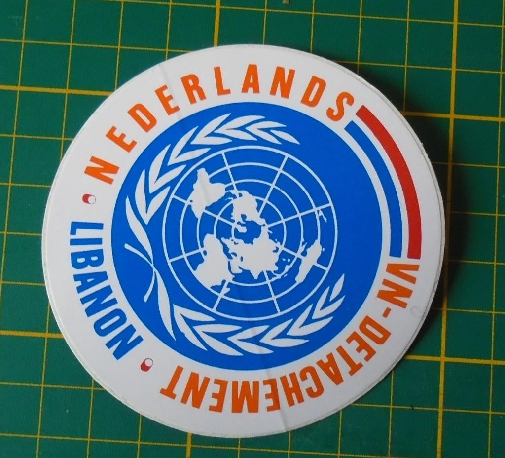 Sticker UNIFIL Libanon, Verzamelen, Militaria | Algemeen, Verzenden, Landmacht, Nederland, Overige typen