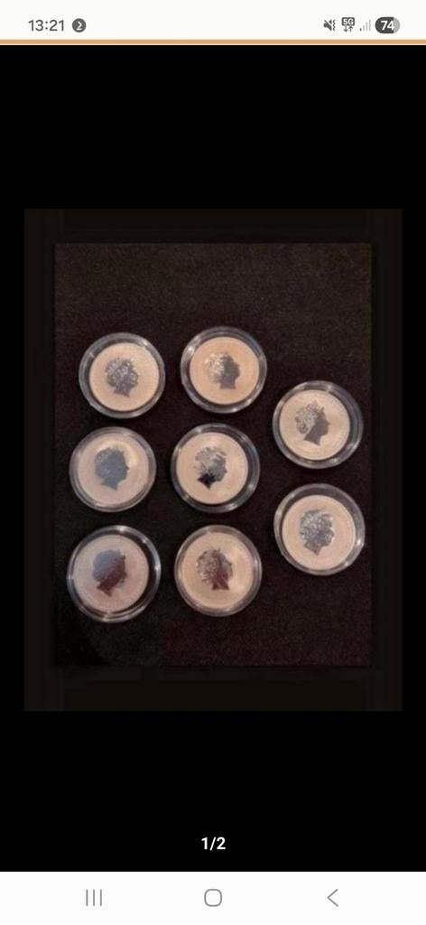 6x half ounce australian lunar 2 999.9, Ophalen of Verzenden, Zilver