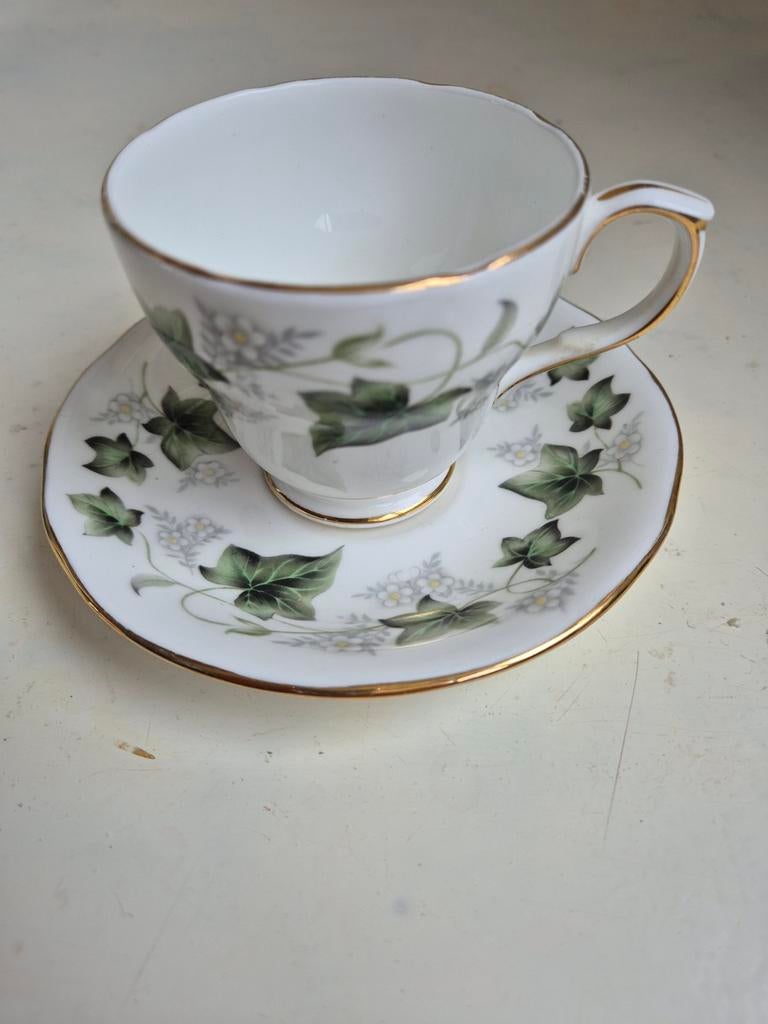 Ivy Duchess bone china porselein, Ophalen of Verzenden, Gebruikt, Porselein, Kop en/of schotel