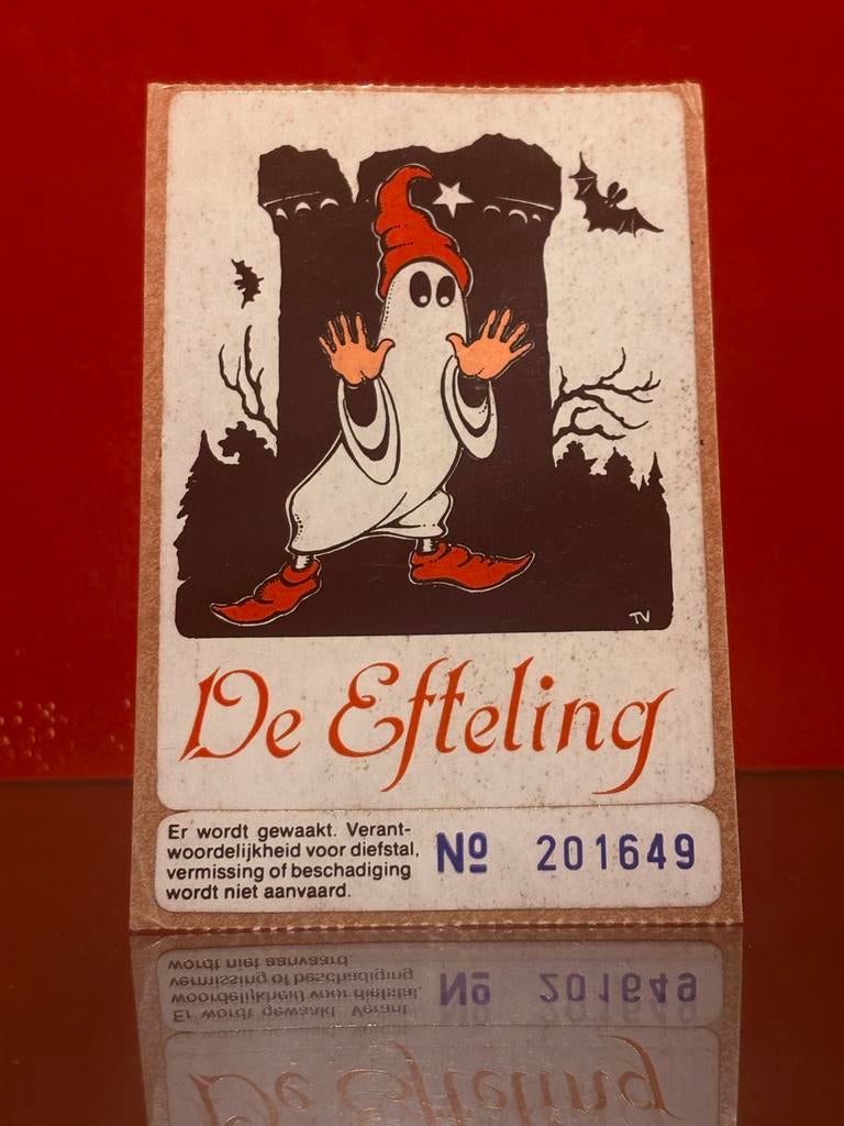 Efteling Spookslot Parkeerkaart 1978 sticker zeer zeldzaam!, Ophalen of Verzenden, Gebruikt, Overige typen