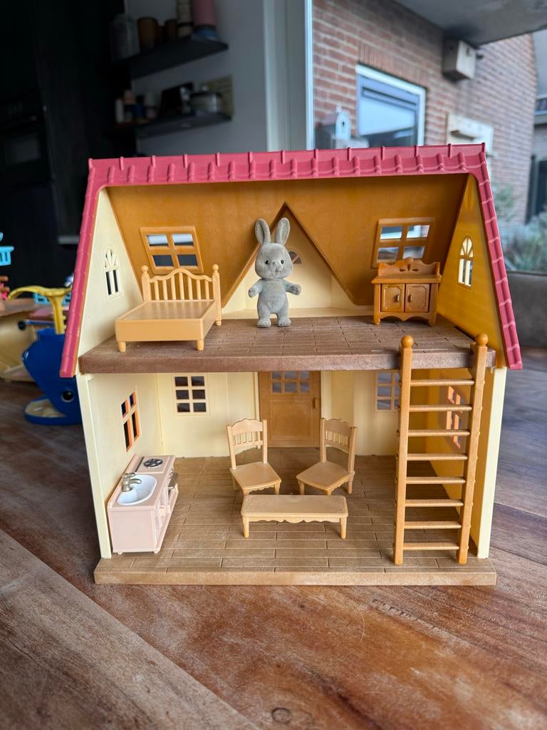 Sylvanian Family, 2x huis, piratenschip, walvis, zweefmolen, Kinderen en Baby's, Speelgoed | Poppenhuizen, Ophalen, Poppenhuis