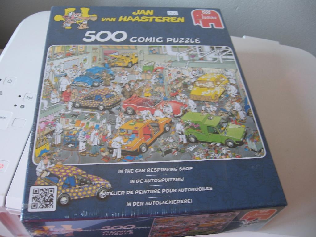 Jan van Haasteren 500 stukjes nieuw IN DE AUTOSPUITERIJ, Ophalen of Verzenden, 500 t/m 1500 stukjes, Nieuw, Legpuzzel