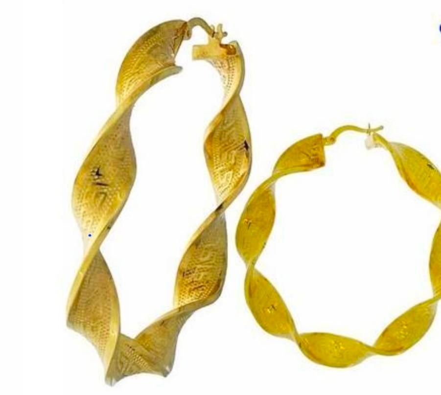 Gouden Wokkels Creolen - 5,5 cm, Hangers, Ophalen of Verzenden, Zo goed als nieuw, Goud