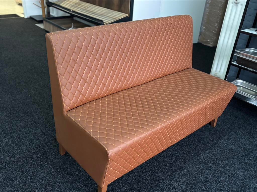 Horecabank Cognac  | 120cm lang, Zakelijke goederen, Horeca | Meubilair en Inrichting, Ophalen of Verzenden, X, X, X