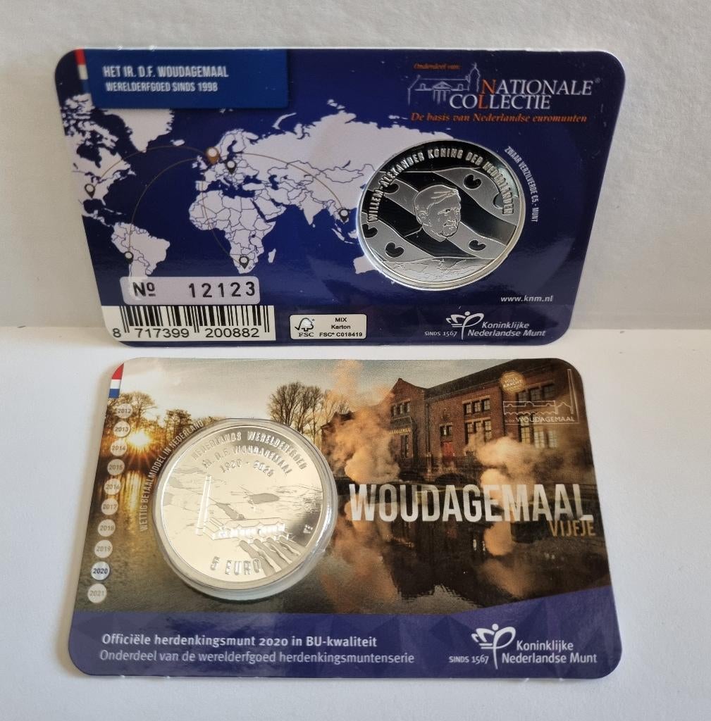 Coincard 2020 - 5 euro - Woudagemaal Vijfje - BU, Postzegels en Munten, Ophalen of Verzenden, Koningin Beatrix, Euro's