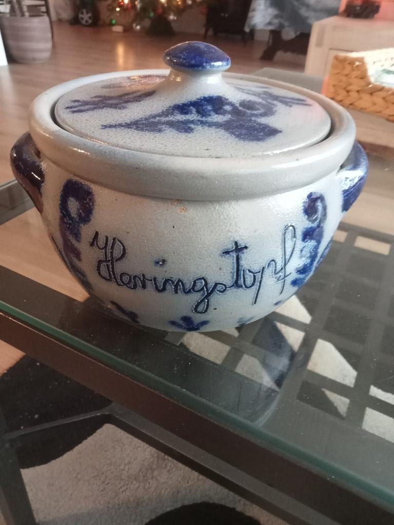 Keulse Aardewerk Heringsstopf met Deksel, Ophalen