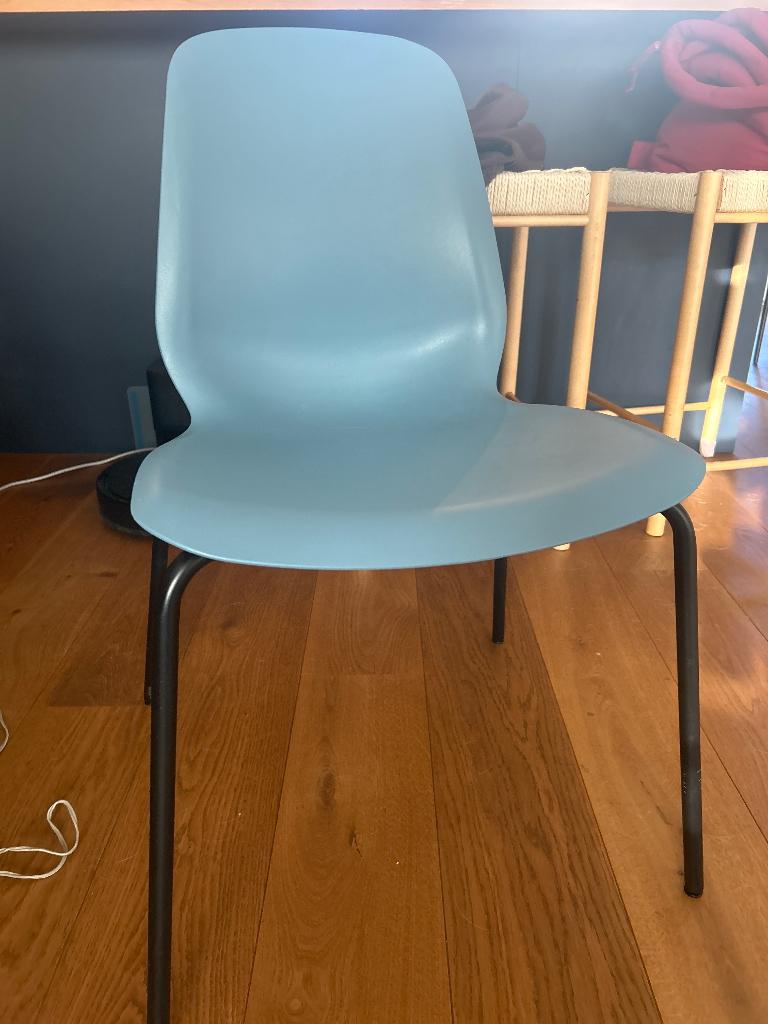 Lidas stoel IKEA 4x, Ophalen, Kunststof, Blauw, Zo goed als nieuw