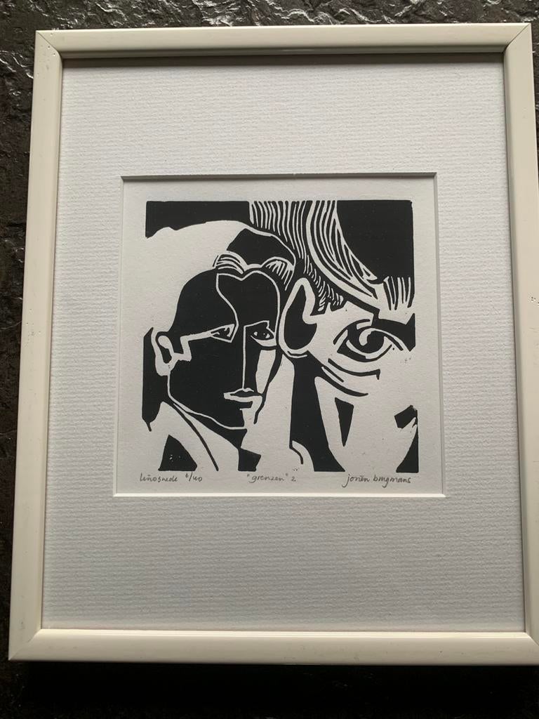 Linolieumsnede linosnede genummerd gesigneerd, Ophalen of Verzenden