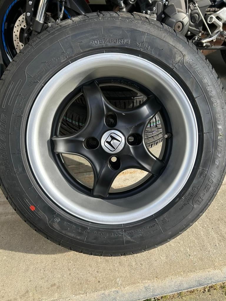 Velgen 4x100 - Set van 4 met nieuwe banden, Auto-onderdelen, Banden en Velgen, Ophalen, 14 inch, Gebruikt, Velg(en)
