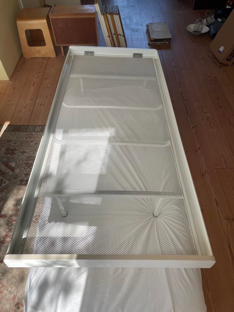 1 p bed stalen frame 90x 210, Ophalen, Gebruikt, 90 cm, Eenpersoons