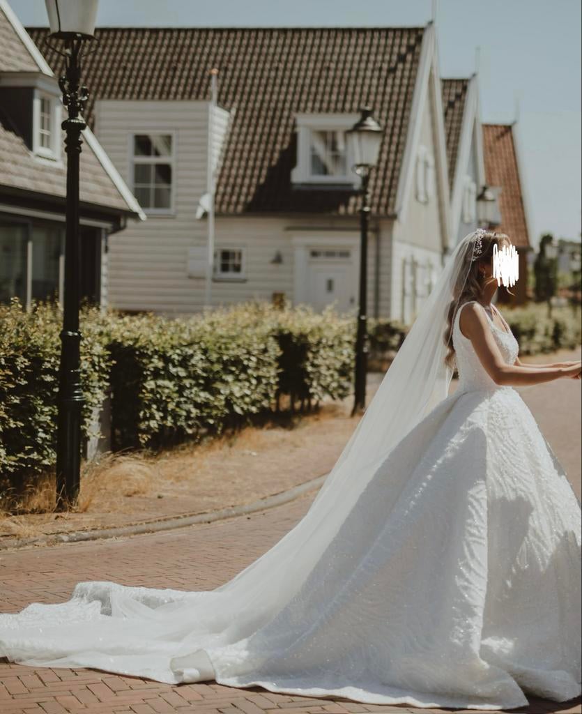 Bruidsjurk - Maat 34-38, Kleding | Dames, Trouwkleding en Trouwaccessoires, Ophalen, Zo goed als nieuw, Wit, Trouwjurk