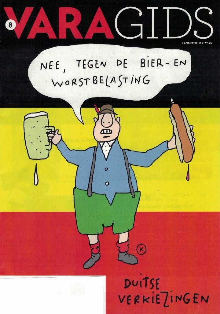 Kamagurka in VARA Gids van 22 t/m 28 februari 2025., Boeken, Tijdschriften en Kranten, Zo goed als nieuw, Muziek, Film of Tv, Ophalen of Verzenden