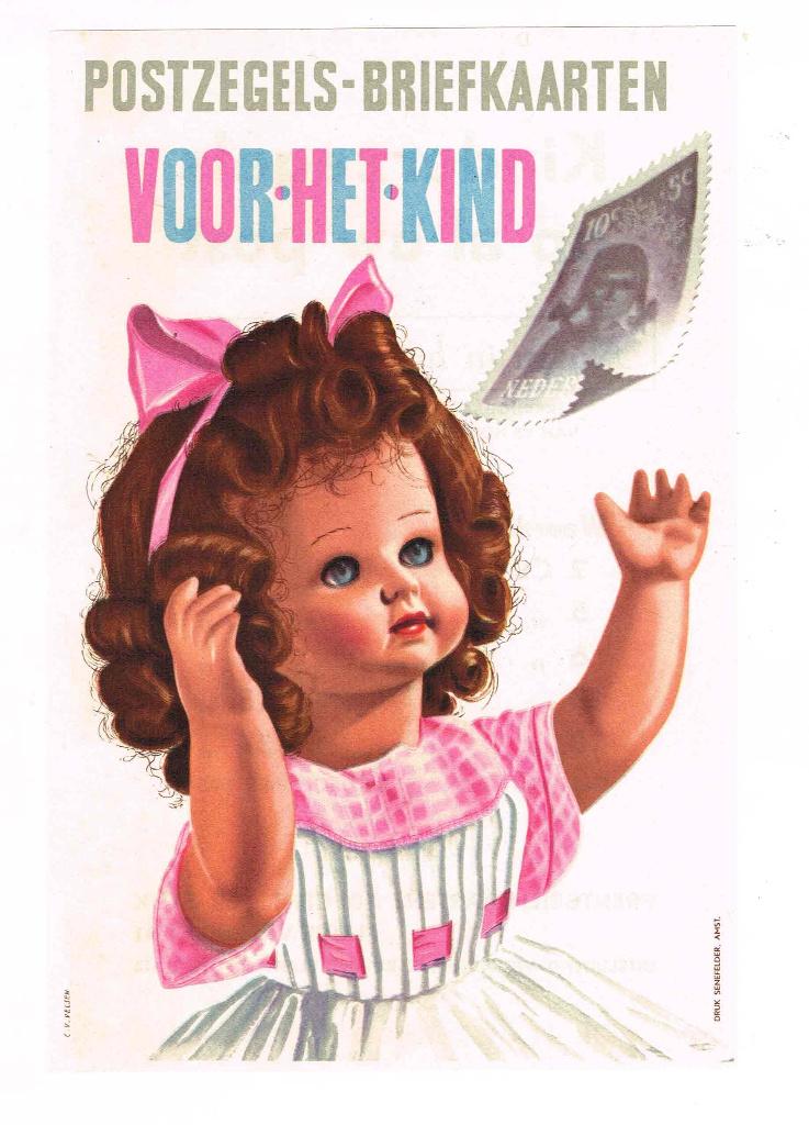 Kinderpostzegels 1950 Verkoopflyer, Ophalen of Verzenden, Na 1940
