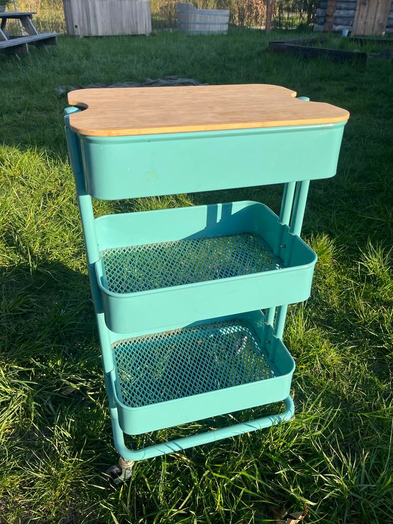 IKEA RÅSKOG roltafel/serveerwagen met houten blad, Ophalen of Verzenden, Gebruikt