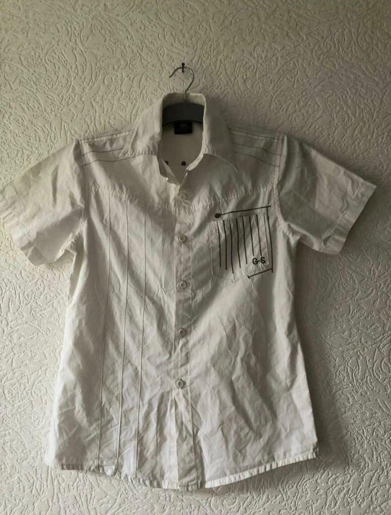 Maat 158 / 164 - overhemd van J CLASSIC COLLECTION- geb wit, Ophalen of Verzenden, Zo goed als nieuw, Jongen, Overhemd of Blouse