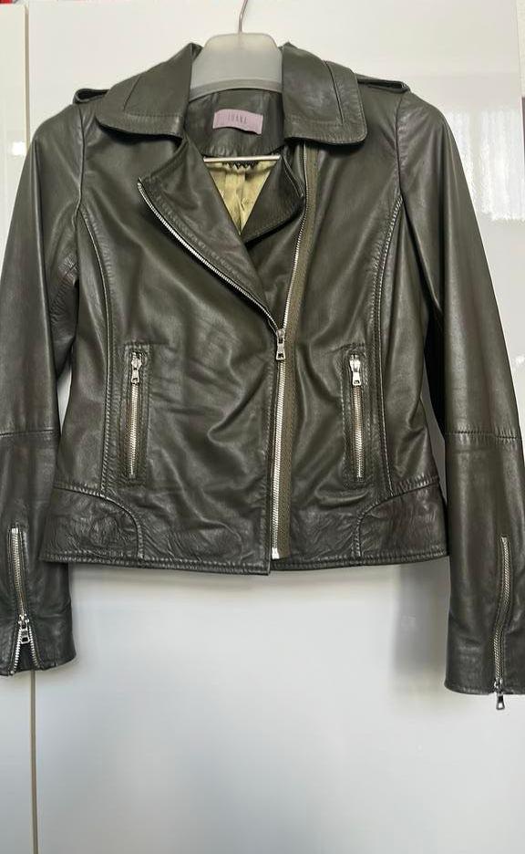 Groen leren jasje Arma mt 38, Kleding | Dames, Jasjes, Kostuums en Pakken, Ophalen of Verzenden, Zo goed als nieuw, Maat 38/40 (M)