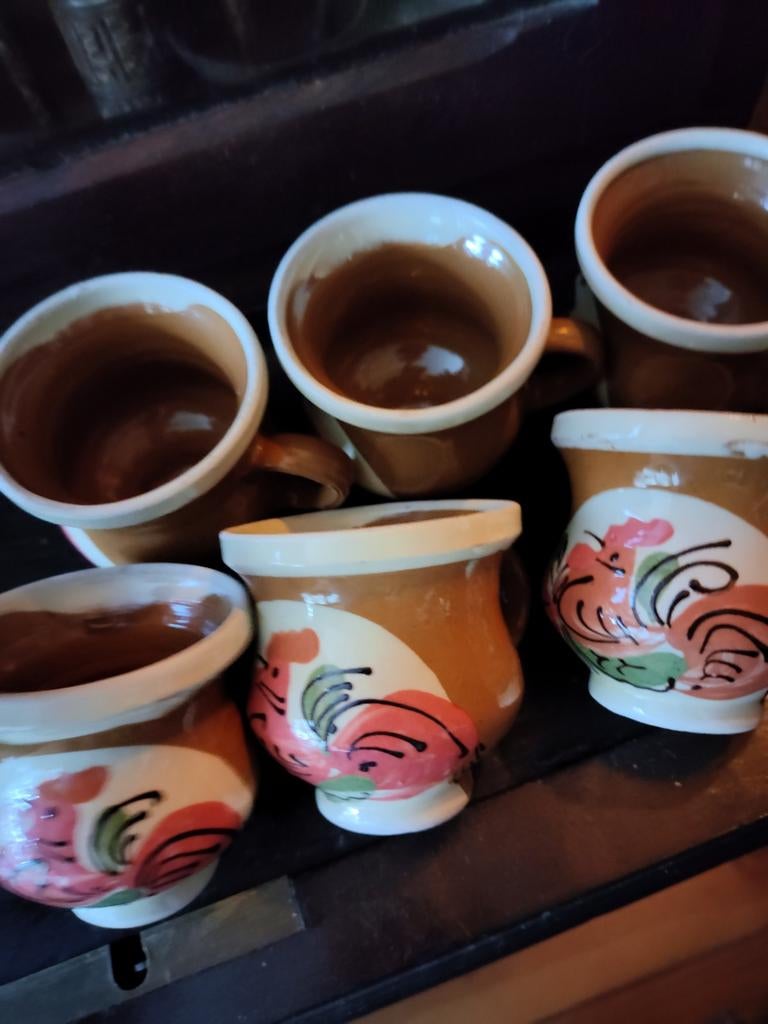 Handgemaakte kommetjes beschilderd 6 st, Ophalen of Verzenden