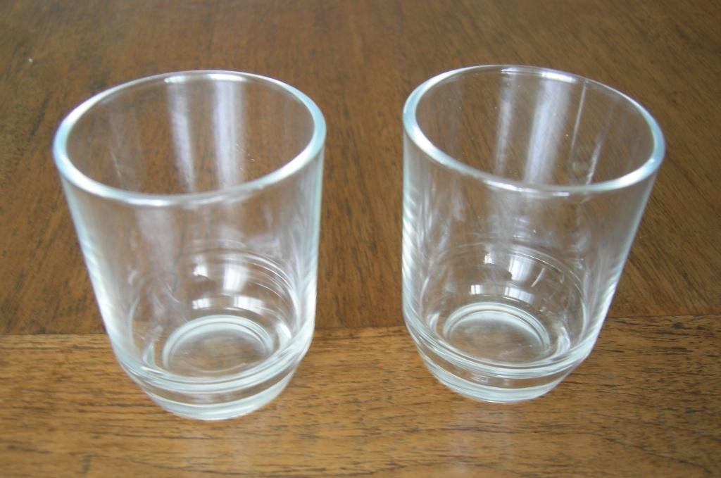 Amuse glaasjes (2x). Afmeting Ø 5,8 x 7,1 cm., Huis en Inrichting, Keuken | Servies, Glas of Glazen, Ophalen of Verzenden, Effen