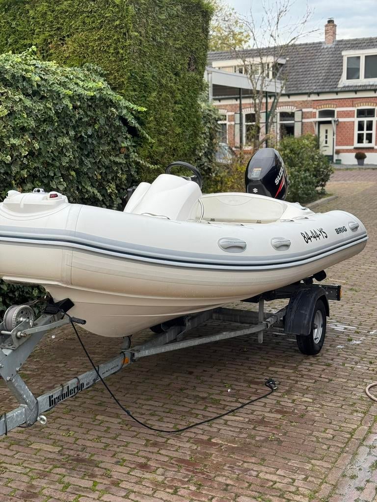 BRIG EAGLE 380 50 PK SUZUKI EN 330 FALCON 15 PK MERCURY, Watersport en Boten, Rubberboten, Zo goed als nieuw, Benzine, Minder dan 70 pk