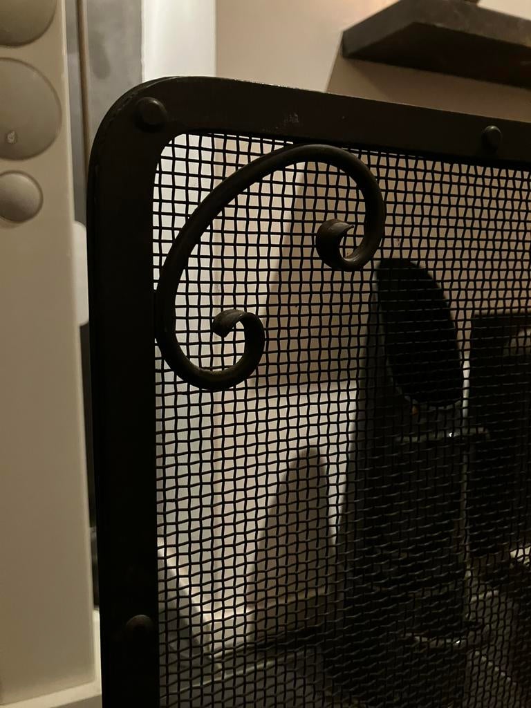 Fraai haardscherm 60 b x 65 h, Ophalen of Verzenden, Gebruikt, Inbouwhaard, Houthaard