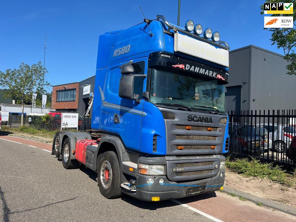 Scania R 580 LA 6X, Automaat, Stof, Scania, Blauw
