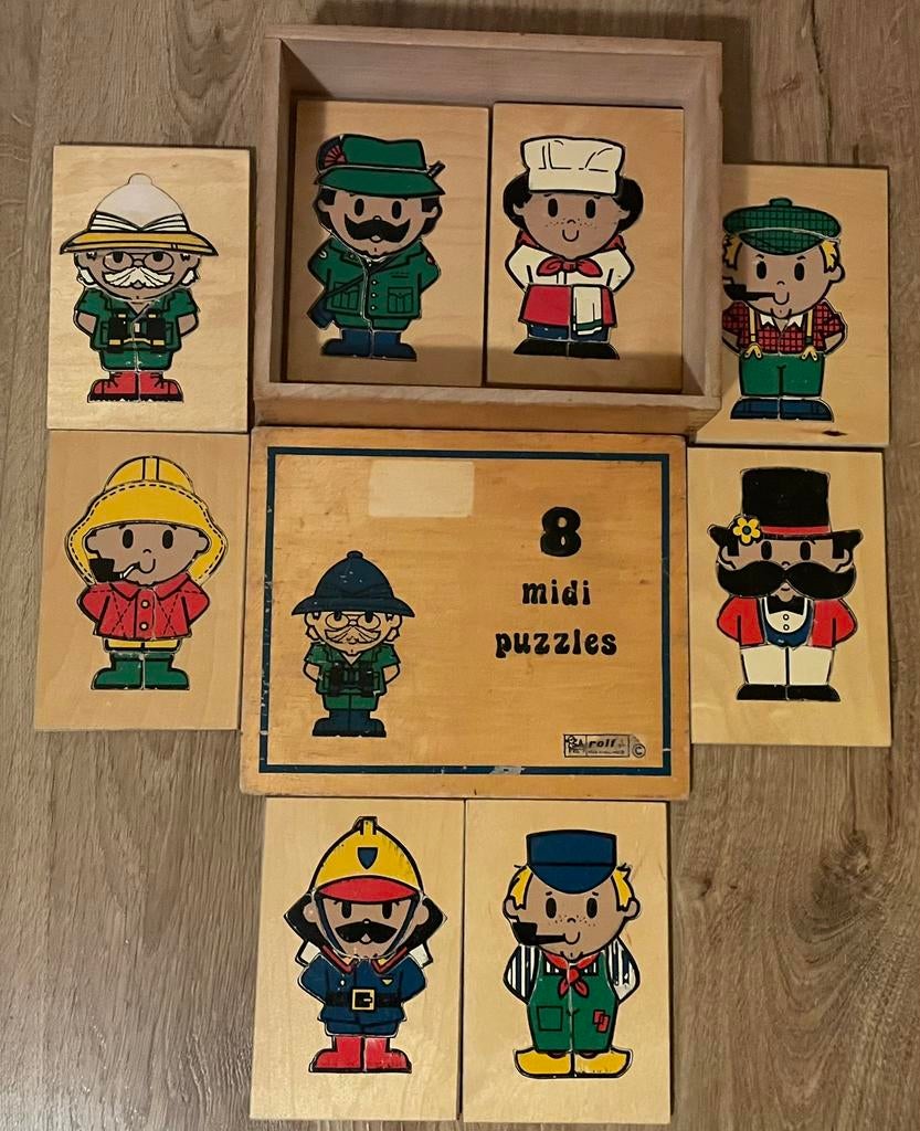 8 HOUTEN PUZZELS VAN ROLF, Ophalen of Verzenden, Gebruikt