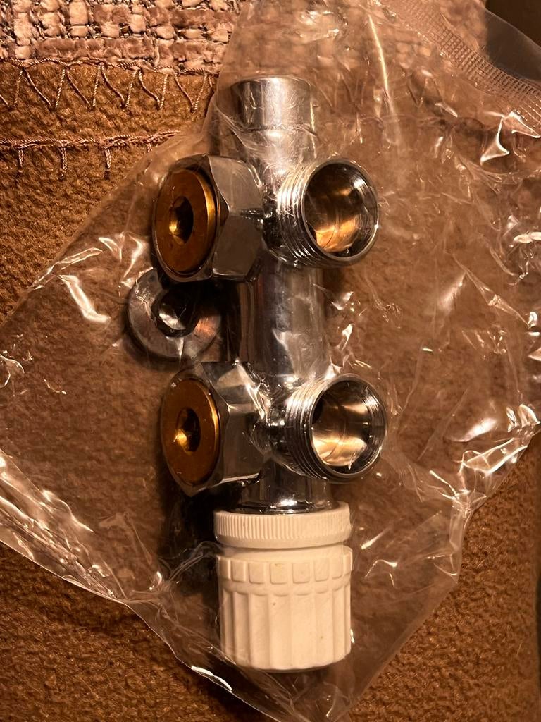 NIEUW Onderblok compleet haaks 16x2,0 +15 knel chroom, Minder dan 30 cm, Overige typen, Nieuw, Minder dan 60 cm