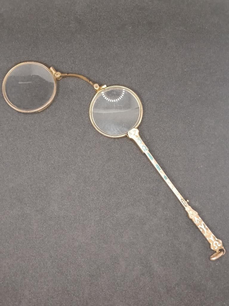 Opklapbare lorgnette Ouderwetse mechanische brillen verguldt, Sieraden, Tassen en Uiterlijk, Zonnebrillen en Brillen | Dames, Overige merken