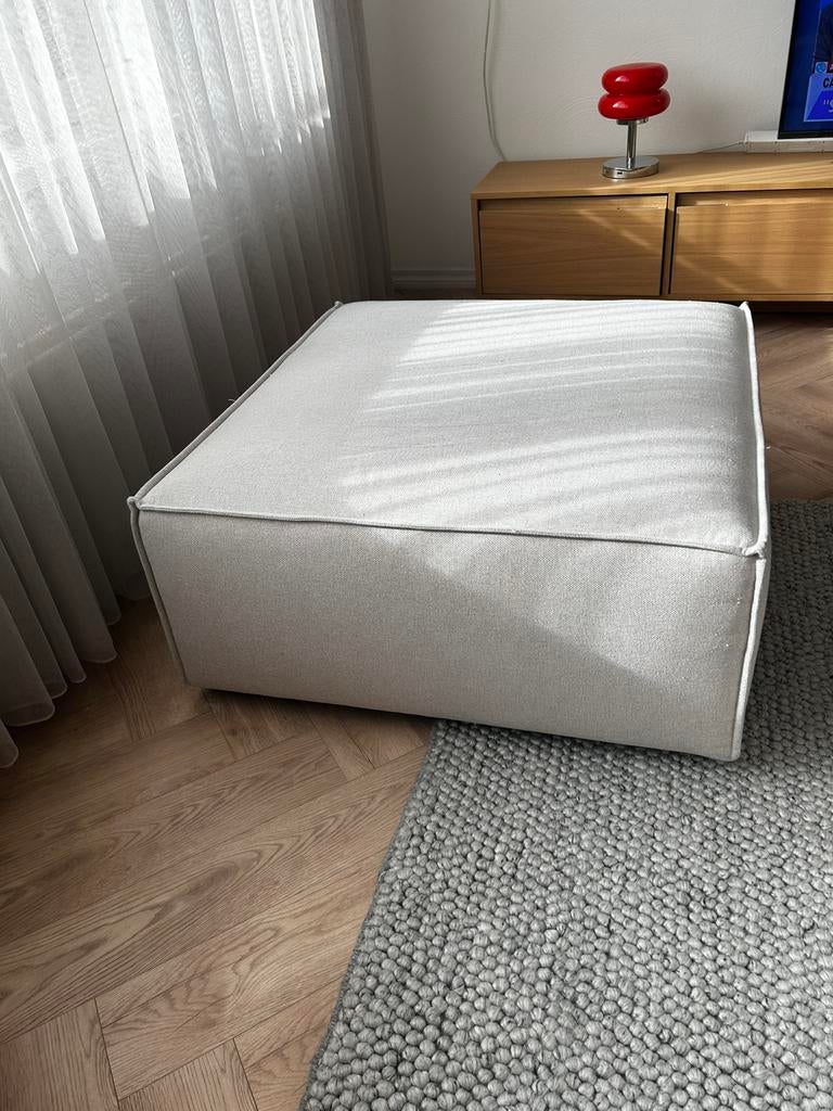 Poef, Vierkant, Zo goed als nieuw, 100 tot 125 cm, Stof