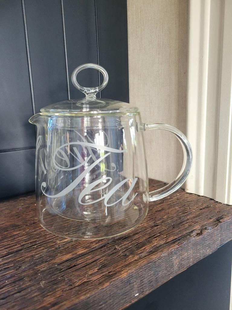 Teapot theepot riviera maison glas dubbelwandig, Ophalen of Verzenden, Zo goed als nieuw