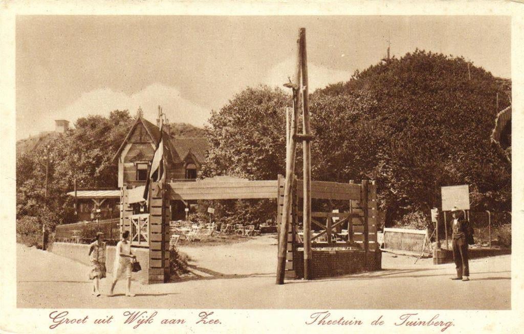 Groet uit Wijk aan Zee, Theetuin de Tuinberg - volk - ongelo, Ophalen of Verzenden, Voor 1920, Ongelopen, Noord-Holland