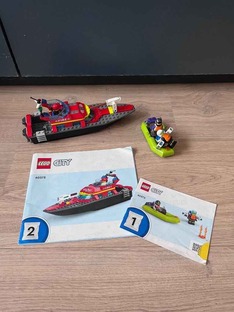 Lego set 60373- Brandweer boten, Ophalen of Verzenden, Zo goed als nieuw, Complete set, Lego
