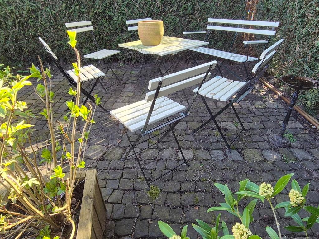 Leuke Franse bistro set., Ophalen of Verzenden, Gebruikt, Overige materialen, 2 zitplaatsen