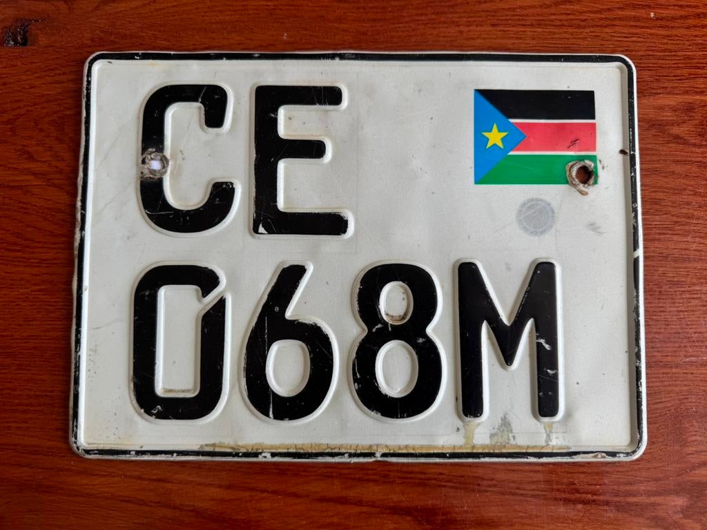 Nummerplaat South Sudan - zeldzaam, Ophalen of Verzenden, Gebruikt, Auto's