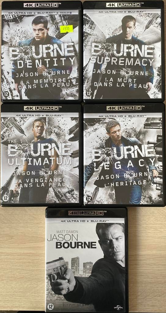 The bourne identity 1 2 3 4 5 4K blu ray NL versie, Cd's en Dvd's, Blu-ray, Ophalen of Verzenden, Zo goed als nieuw, Actie