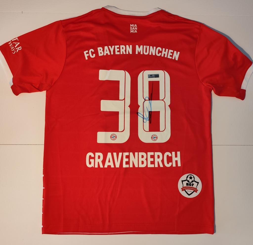 Gesigneerd FC Bayern München Gravenberch shirt, Verzamelen, Shirt, Verzenden, ., Zo goed als nieuw