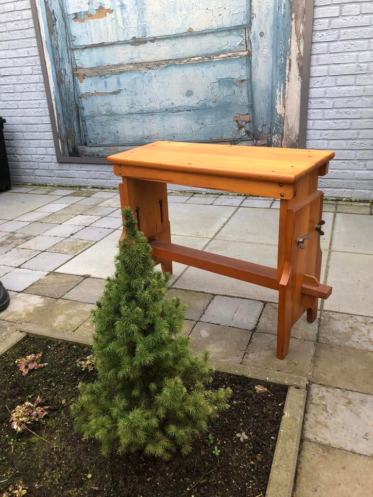 Hard houten zitbankje in hoogte verstelbaar, Huis en Inrichting, Ophalen, Zo goed als nieuw, Minder dan 75 cm, Minder dan 150 cm