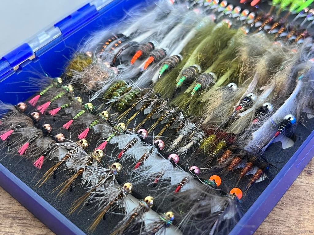 150 Nymphen (fishpond sage orvis winston hardy vision), Ophalen of Verzenden, Zo goed als nieuw