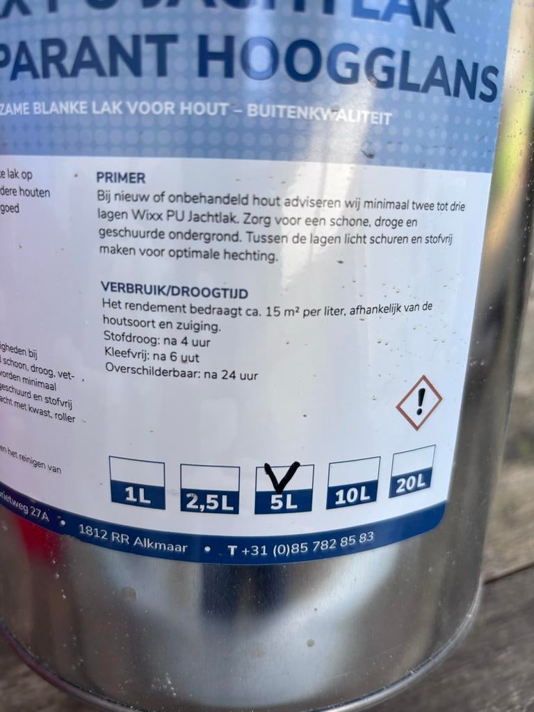 Jachtlak / bootlak 5 liter nieuw!, 5 tot 10 liter, Ophalen, Nieuw, Lak