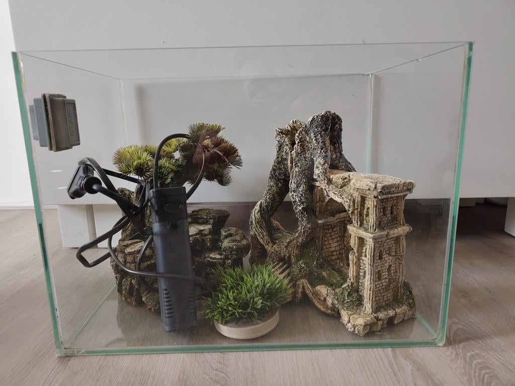 Aquarium met toebehoren, Ophalen, Leeg aquarium