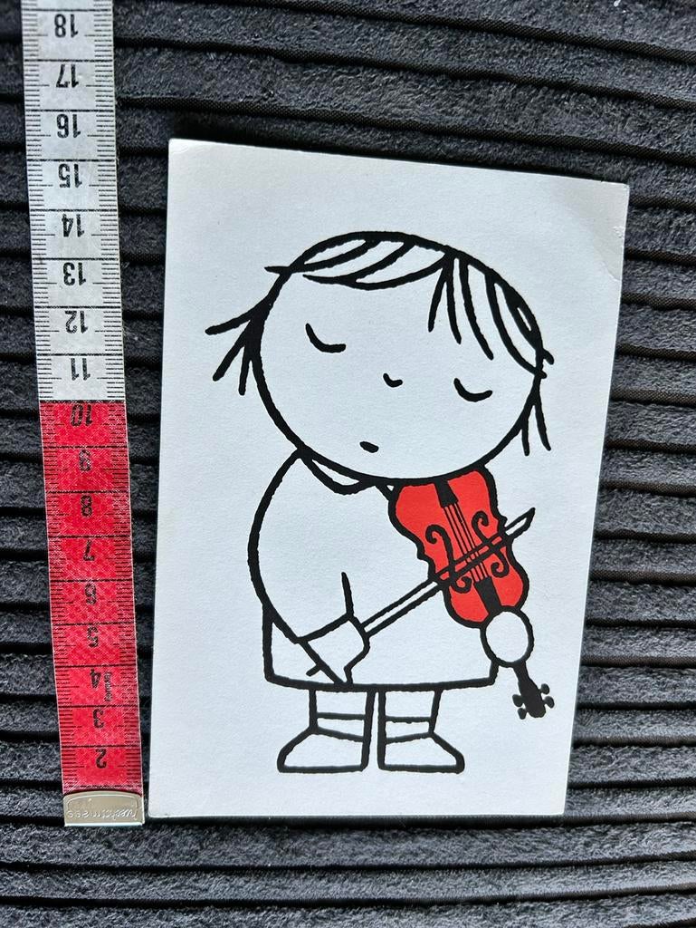1646. Oudere kaart illustr Dick Bruna Viool spelen, Ophalen of Verzenden, Ongelopen