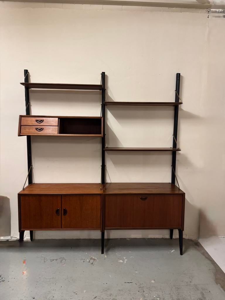 Louis van Teeffelen voor WeBe vintage modulair wandsysteem, Gebruikt, 200 cm of meer, 150 tot 200 cm, Teakhout