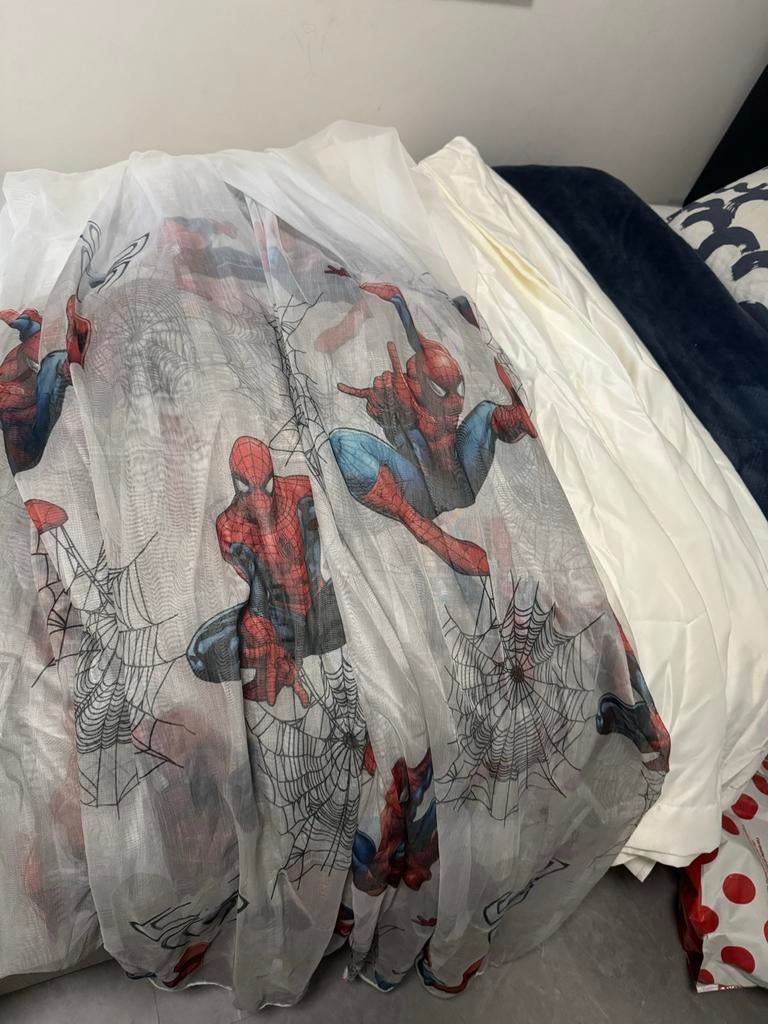 Spider-Man kindergordijnen, Ophalen, Zo goed als nieuw, Wit, 200 cm of meer