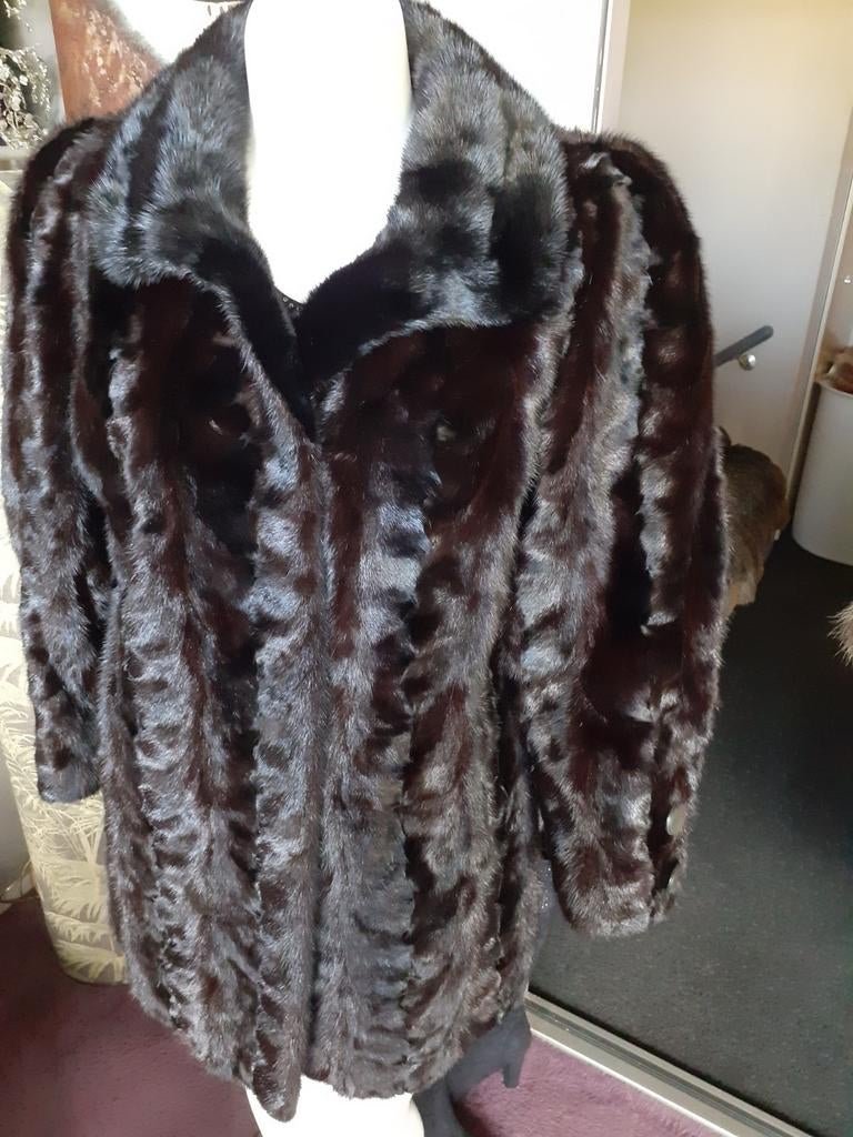 Prachtige echte MINK bontjas bont jas bontmantel maat L, Ophalen of Verzenden, Zo goed als nieuw, Maat 42/44 (L), Zwart