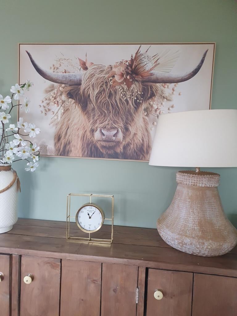 Mooi schilderij met houten lijst, Ophalen, Minder dan 10 m², Beige, Landelijk