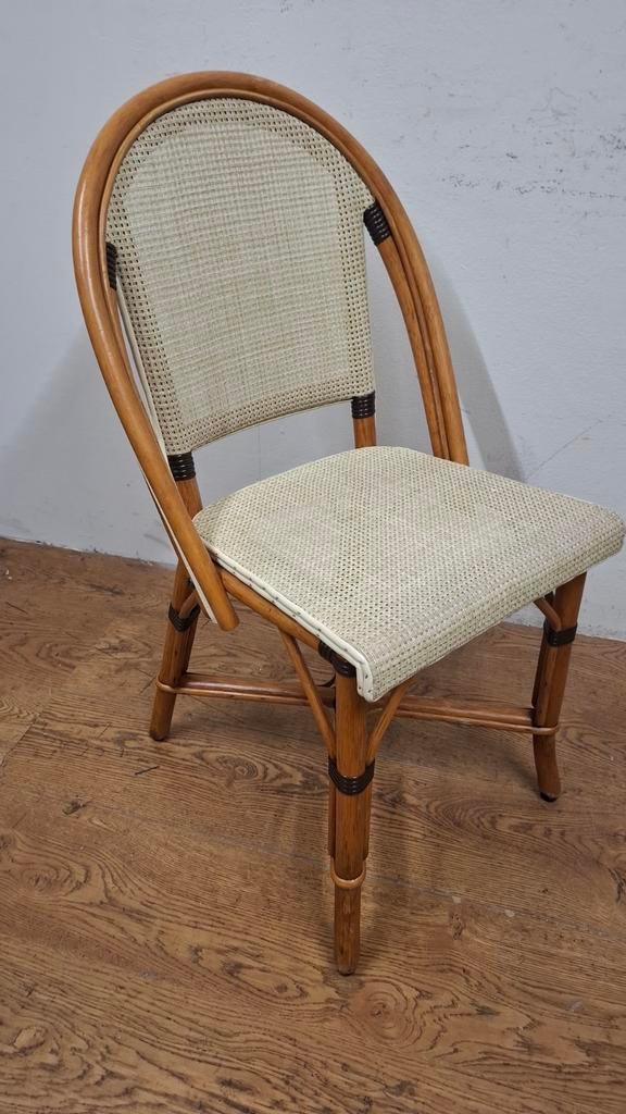 18 terras horeca PARIJS BISTRO bamboo stoelen set partij!, Tuin en Terras, Ophalen of Verzenden, Gebruikt, Rotan