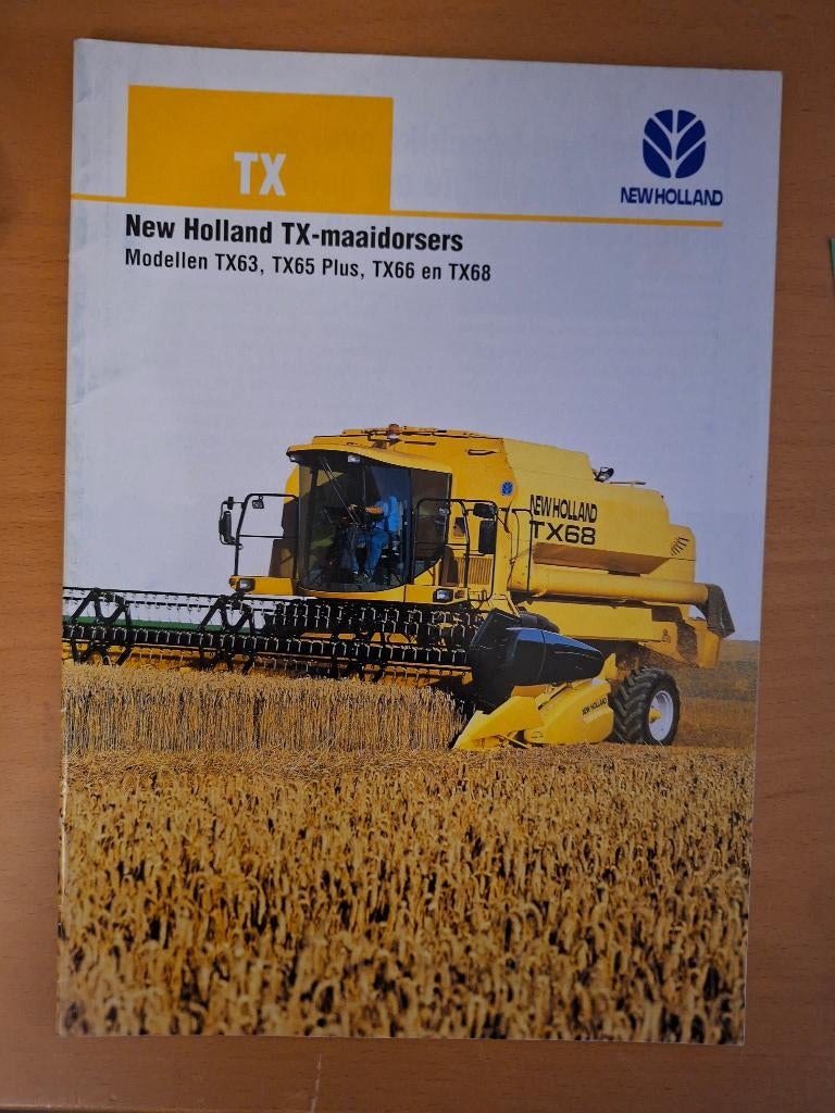 Folder New Holland TX maaidorsers TX63, TX65 Plus, TX66 TX68, Verzenden, Gelezen, Tractor en Landbouw